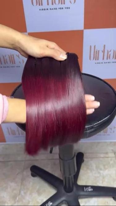 Wholesale 100% Natural Raw Virgin human hair high quality Purple color human hair extensions and wigs from Virhairs