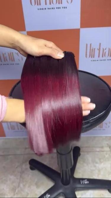 Wholesale 100% Natural Raw Virgin human hair high quality Purple color human hair extensions and wigs from Virhairs