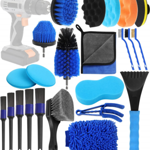 Auto Detail Tools Product Car Detailing & Wash Brush Kit Cleaning Boar Hair Brush  26 Pcs Wheel Dashboard Car Accessories