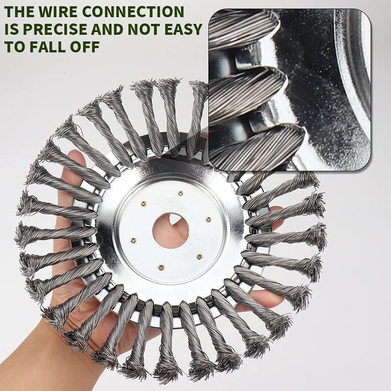 Hot Sale Stainless Steel Twist Wire Wheel Cutter Tools Garden Weed Trimmer Brushes Lawn Mower Grass Trimmer Head Brush