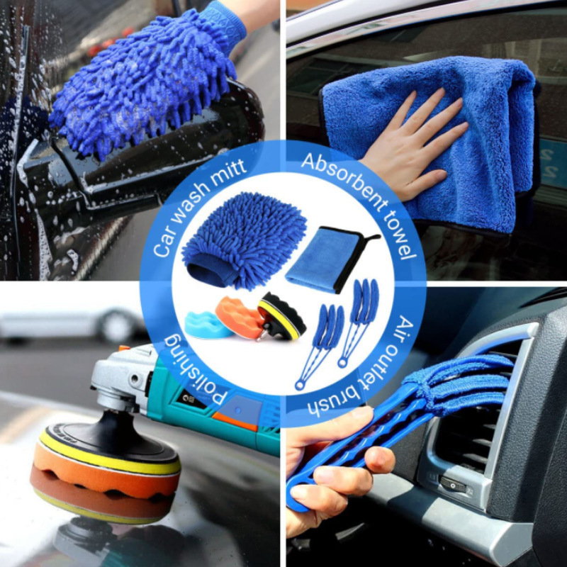 China Directly Auto Car Detailing Drill Cleaning Brush Kit For Interior Car Cleaning Tools Set  for Wheels Tire