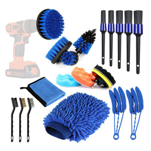 China Directly Auto Car Detailing Drill Cleaning Brush Kit For Interior Car Cleaning Tools Set  for Wheels Tire