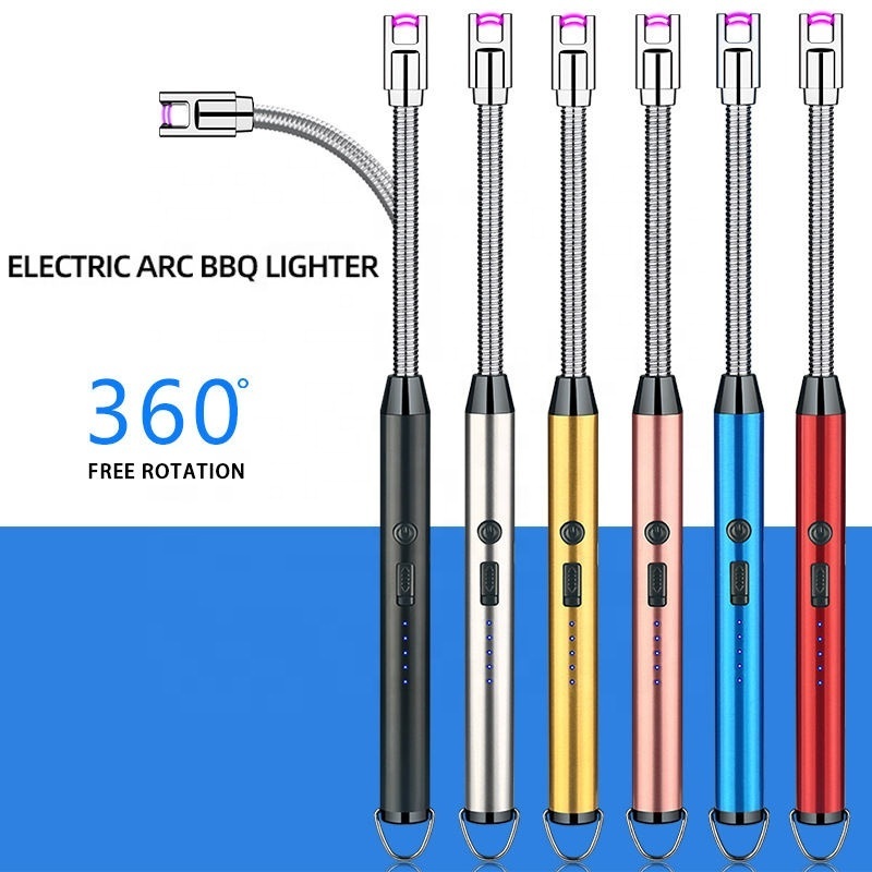 Electric Rechargeable Arc Candle Lighter Windproof USB Charging Wholesale BBQ Lighter