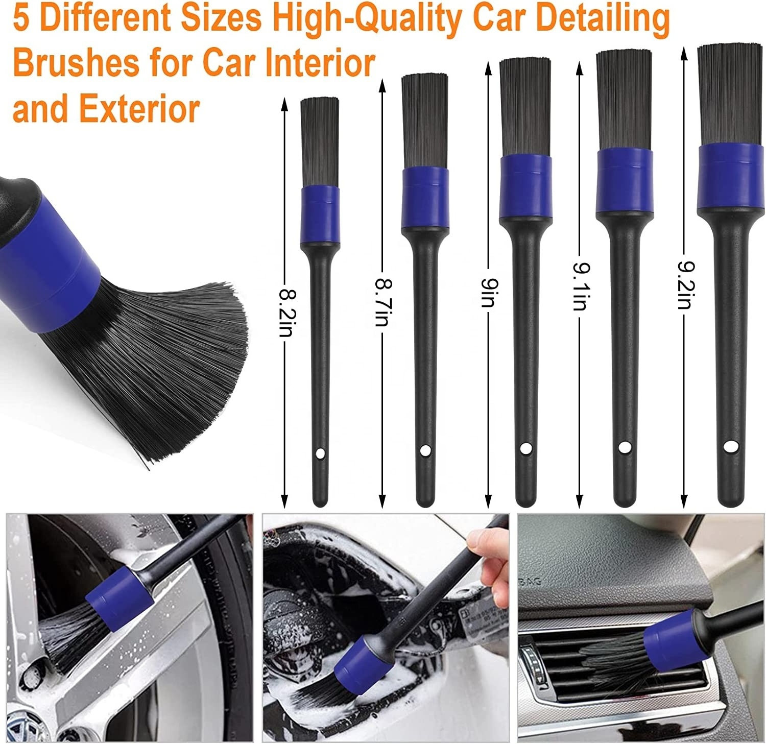 Auto Detail Tools Product Car Detailing & Wash Brush Kit Cleaning Boar Hair Brush  26 Pcs Wheel Dashboard Car Accessories