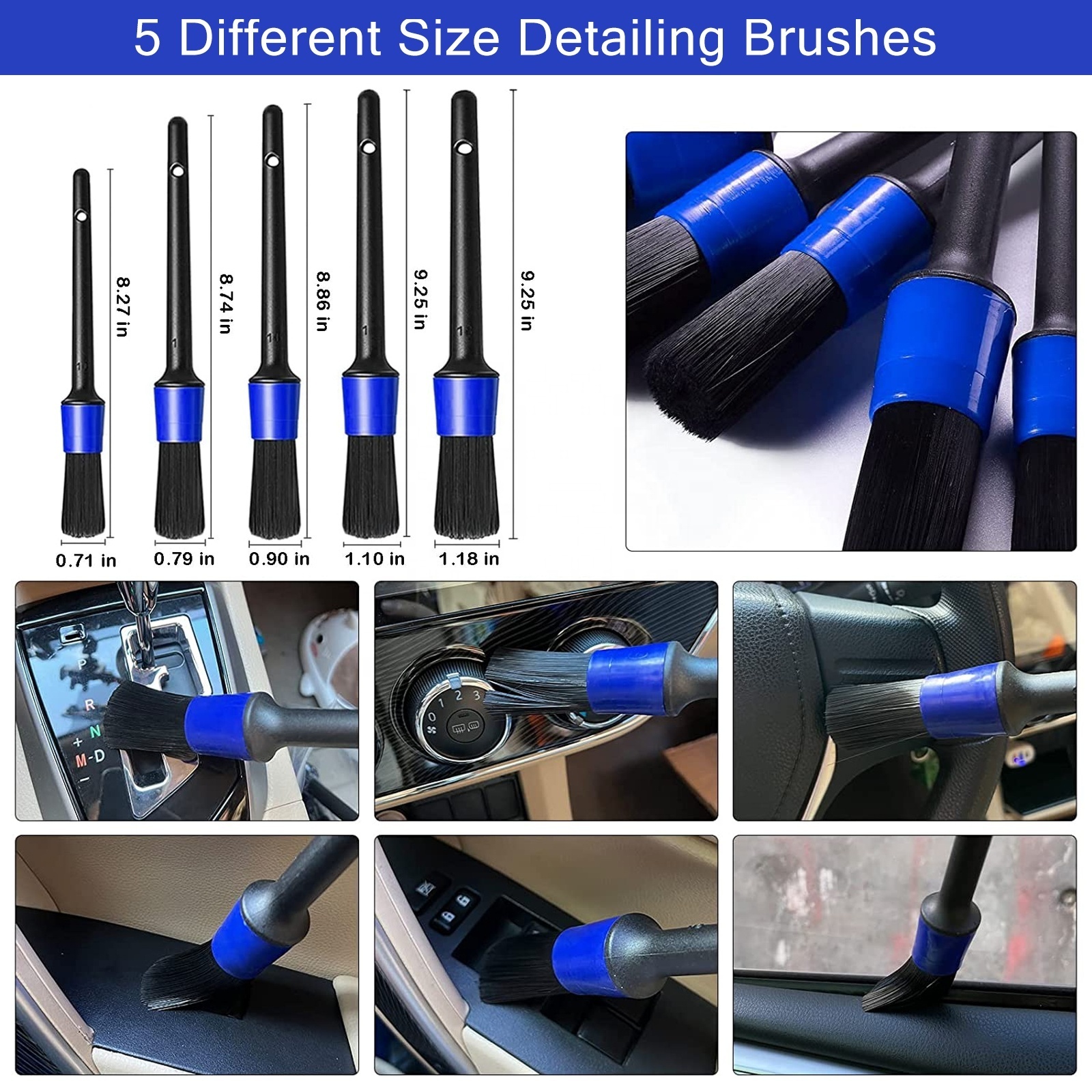 22 Pcs Car Detailing Kit Brushes Set Interior Cleaning With Auto Drill Soft Brush Attachment Sponge Polishing Pads