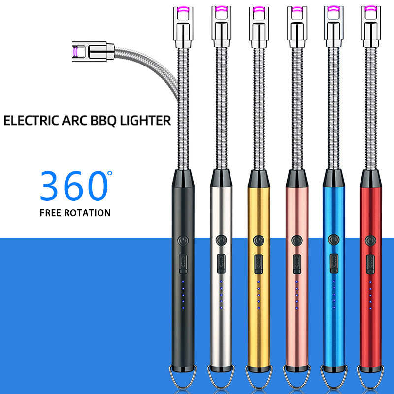 Long Stick Plasma Candle Lighter Electric BBQ Lighter Custom USB Arc Lighter For Kitchen Outdoor Camping