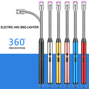 Long Stick Plasma Candle Lighter Electric BBQ Lighter Custom USB Arc Lighter For Kitchen Outdoor Camping