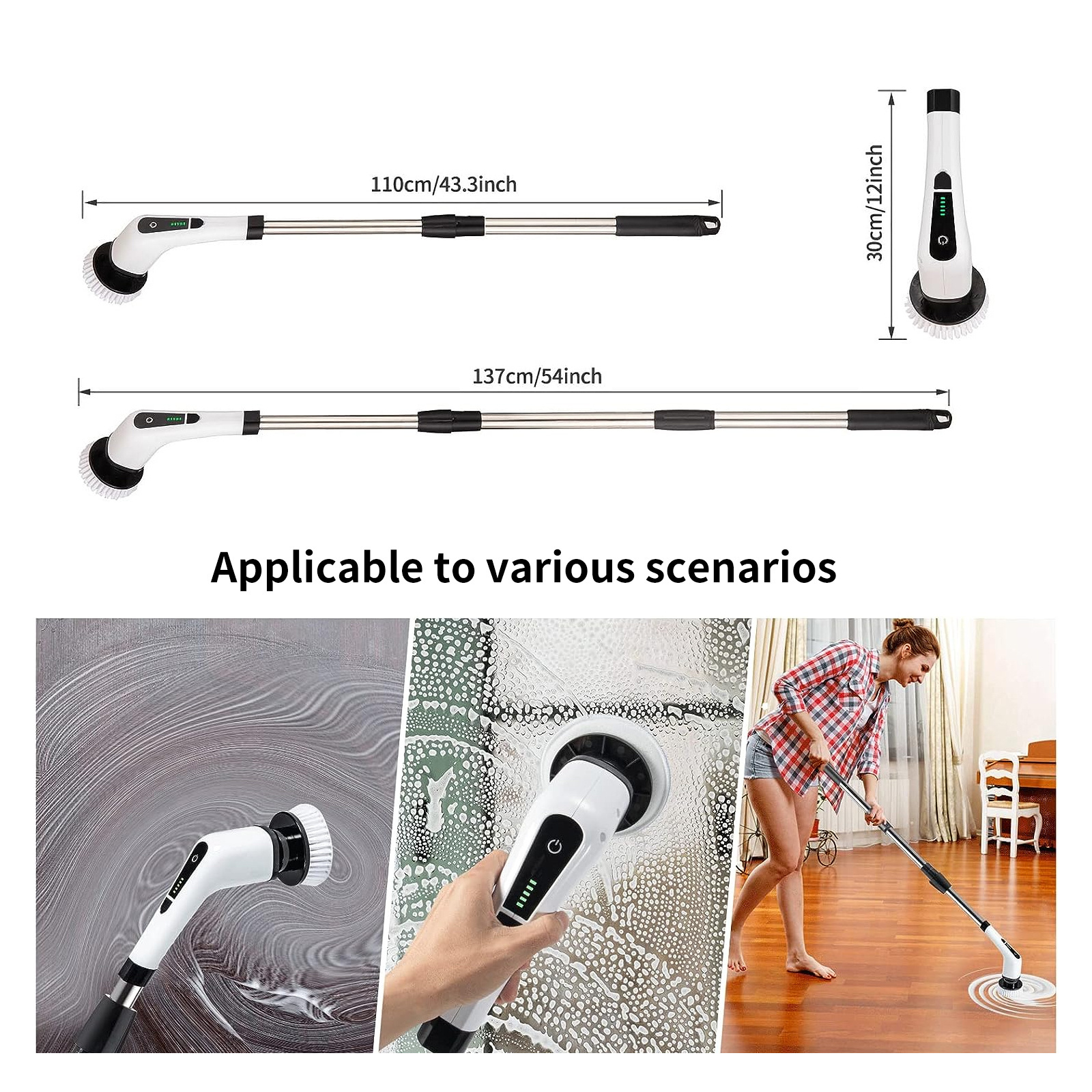 Wireless Electric Cleaning Brush Spinning Brush Cleaner 7 Replacement Electric Brush Cleaning