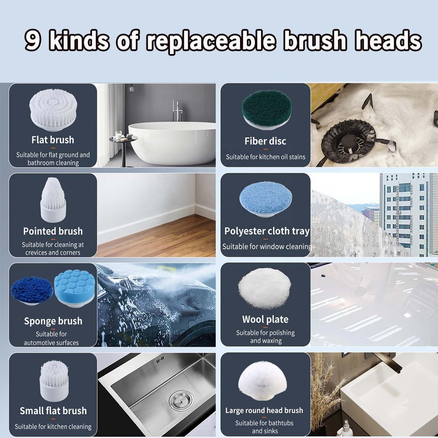 Cordless Home Cleaning Magic Brush Electric Spin Power Brush Floor Scrubber For Toilet Window Bathroom Clean