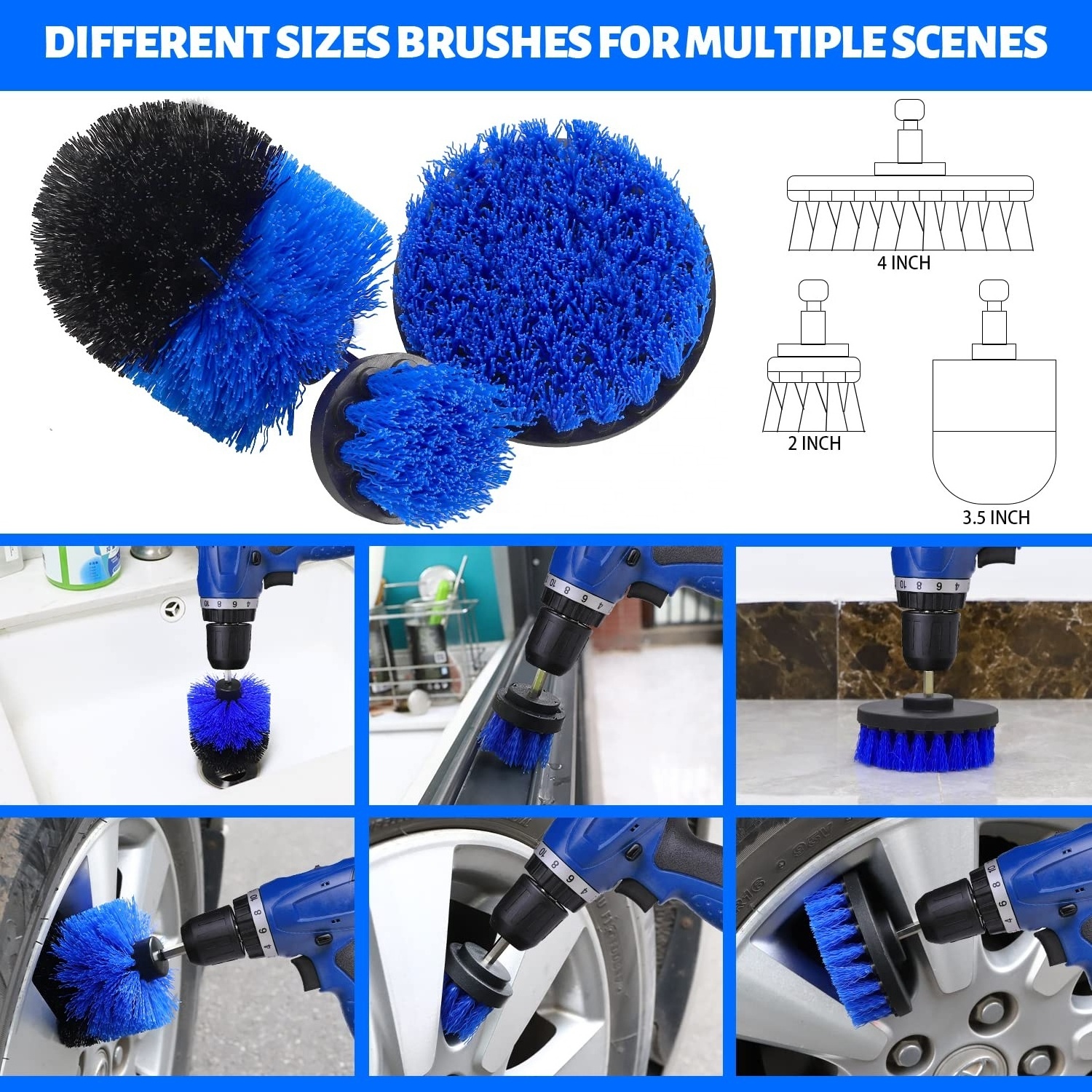 22 Pcs Car Detailing Kit Brushes Set Interior Cleaning With Auto Drill Soft Brush Attachment Sponge Polishing Pads