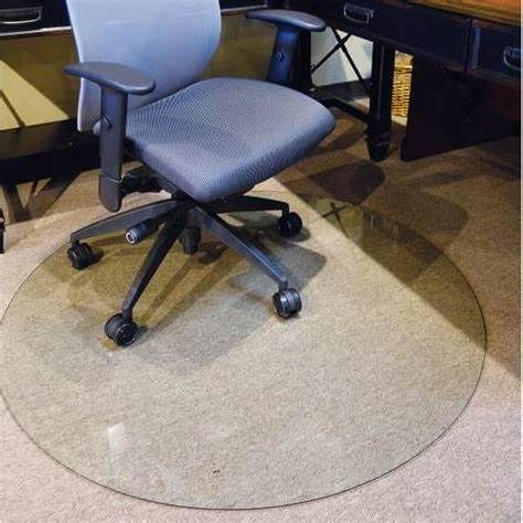 VGC 4mm-6mm Reinforced Glass Floor Protectors Glass Chair Pads Floor Mats  Tempered Glass Chair Mats (Round/Square)