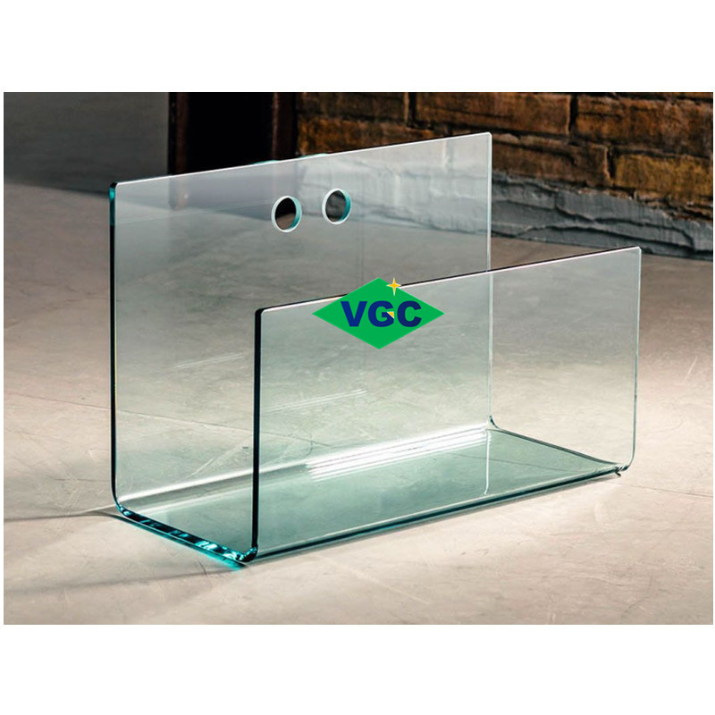 VGC Custom Wave Shaped Curved Toughened Glass Shelf Bent Glass Table Curved Glass Coffee Table