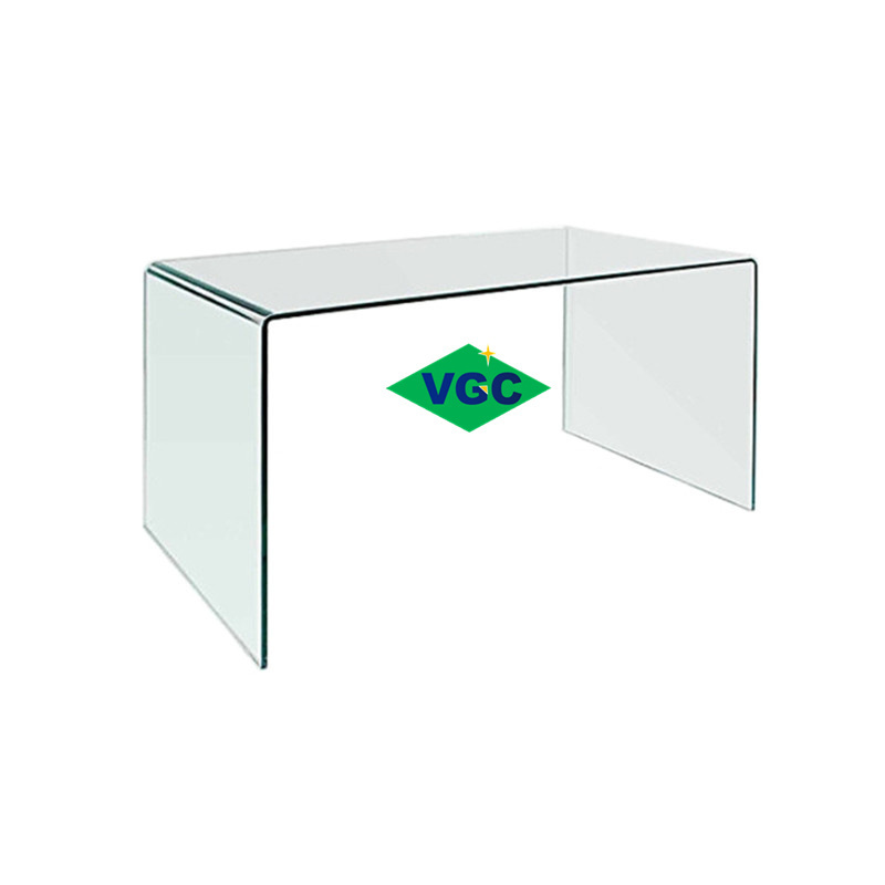 VGC 6MM 8MM 10MM 12MM 15MM 19MM Custom Curved Toughened Glass Clear Curved Glass Console Table  Bent Glass Coffee Table