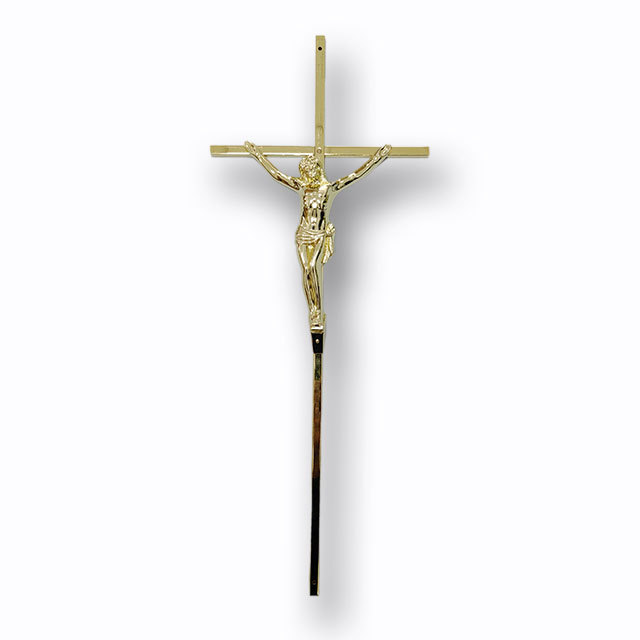 Funeral Crucifix And Cross 8047 in Metal Material and Antique Brass Color for Wooden Coffin and Casket