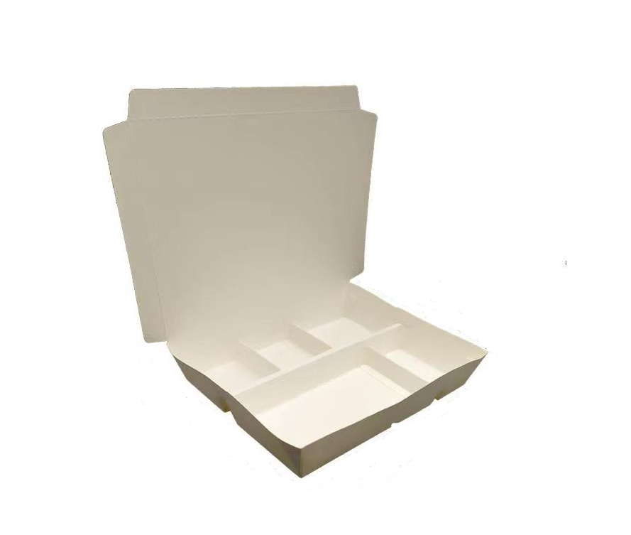 Biodegradable Kraft Paper Fruit Salad Box Disposable Pla Coating Take Away Paper Salad Porridge Dessert Paper Lunch Box