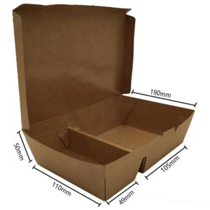 Biodegradable Kraft Paper Fruit Salad Box Disposable Pla Coating Take Away Paper Salad Porridge Dessert Paper Lunch Box