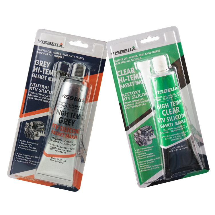 Visbella High temperature resistance silicone sealant RTV Grey Black Red Clear