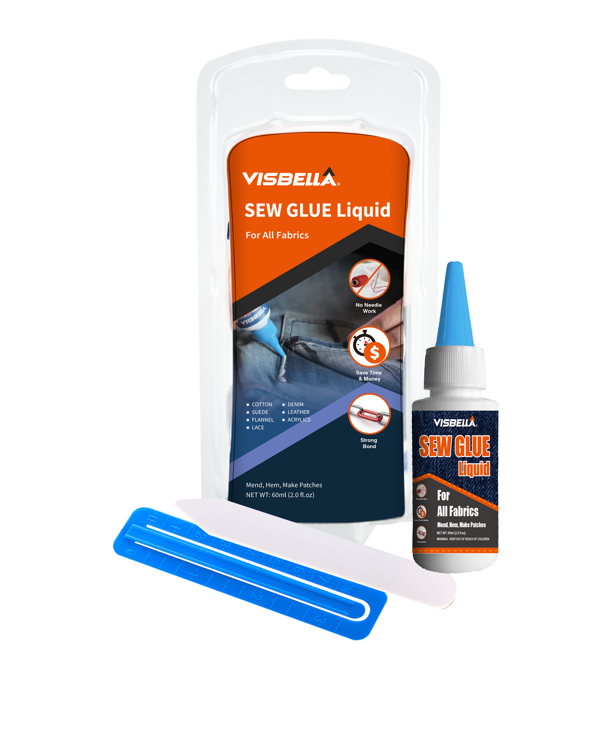 Visbella 60ml Sew Glue Liquid For  Fabric decorative crafting