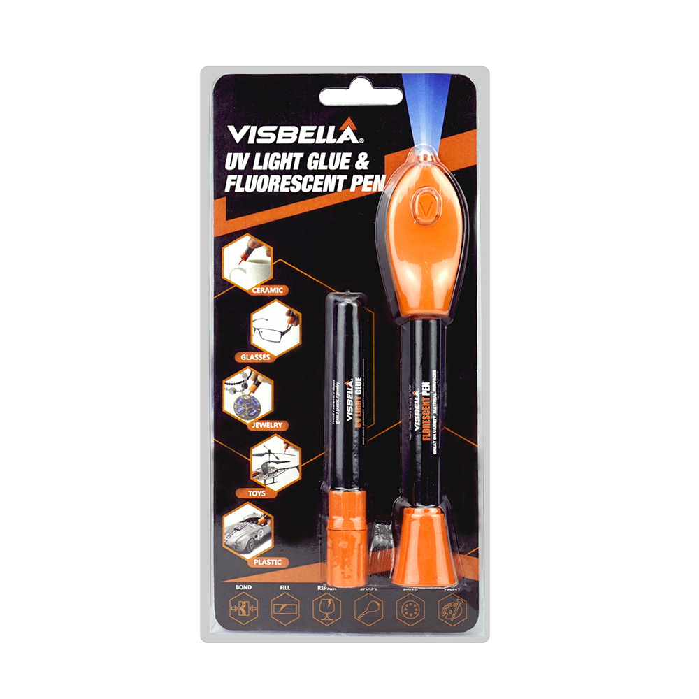 Visbella Easy Use 5 Second Fix UV Light Glue Pen for Glass, Plastic