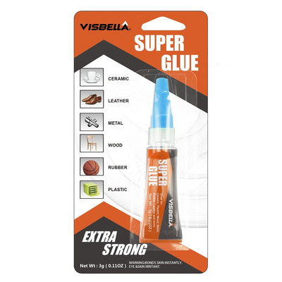 Visbella  3g Quick Dry Plastic Bottle 502 Cyanoacrylate Adhesive Super Glue