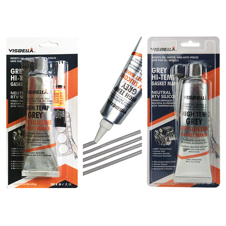 Visbella High temperature resistance silicone sealant RTV Grey Black Red Clear