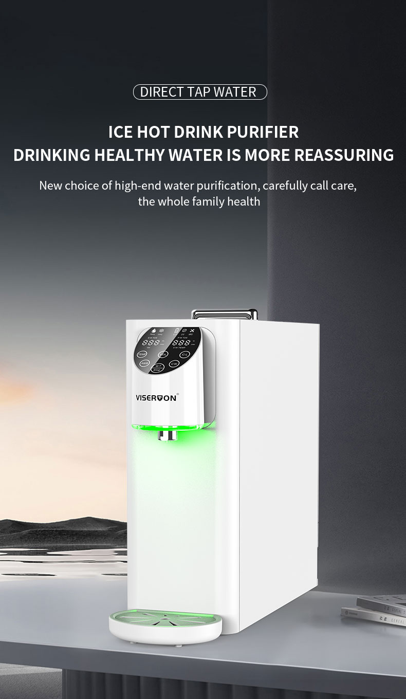 Reverse osmosis tankless desktop water filtration system Home Countertop Direct RO Cold Hot Water Purifier Dispenser