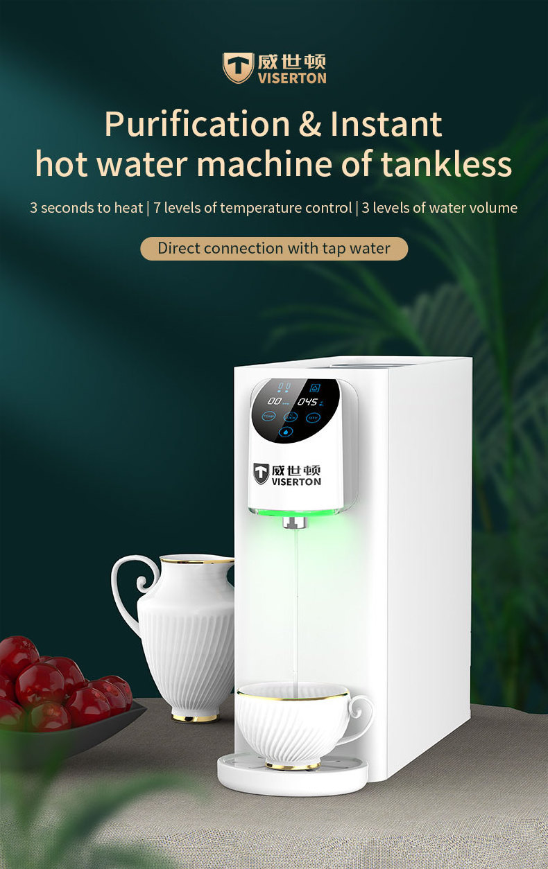 Instant Hot Water Dispenser Countertop RO Water Purifier System with Filter for Household