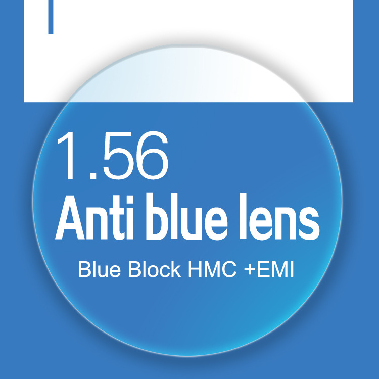 1.56 blue block semi finished hc eyeglass lens blanks