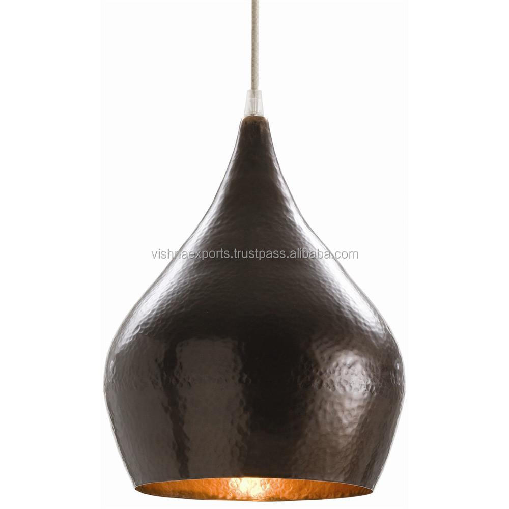 Dark Bronze Tear Drop Pendant Light / Lamp