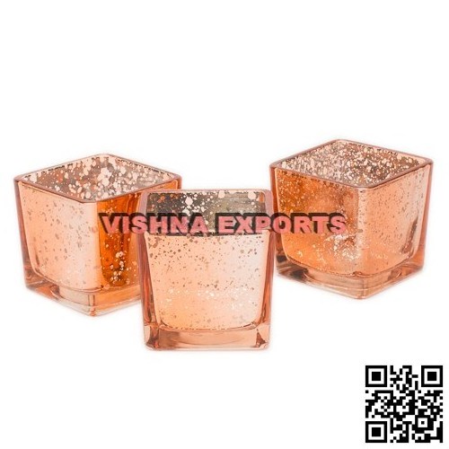 Mercury Rose Gold Wedding Decorative High Quality Glass Votives for enhancing the Decoration