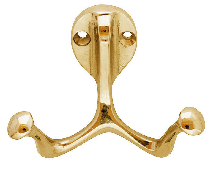 Brushed Nickel and Gold Entryway Wall Mount Coat Hook