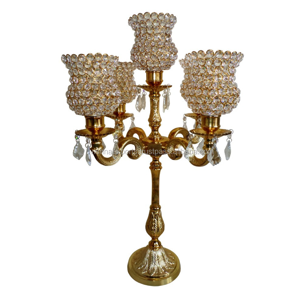 Wedding Party Decorative Crystal 5 Lights Candelabra Lamp