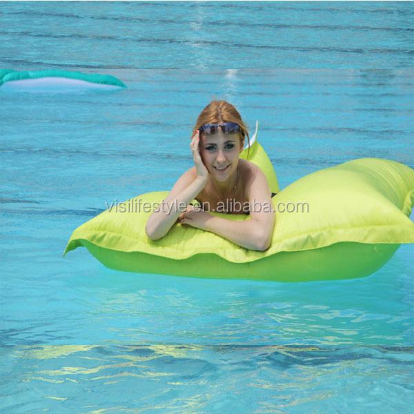 Floating bed furniture outdoor Waterproof polyester pool float bean bag bed, floating bean bags