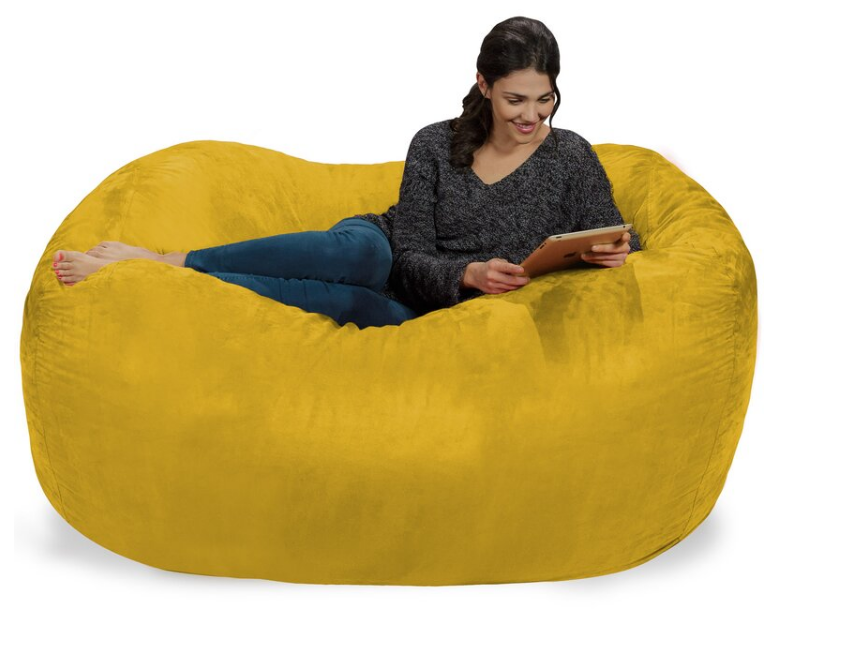 Microsuede cover polyester liner round foam bean bag factory