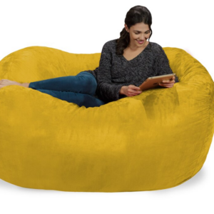 Microsuede cover polyester liner round foam bean bag factory