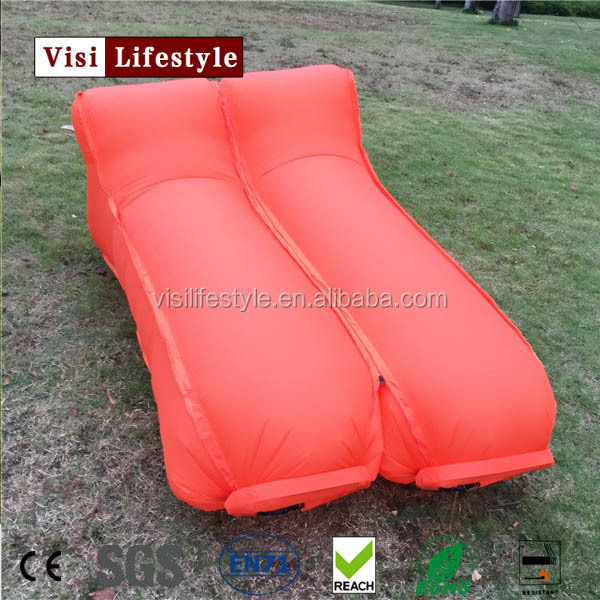 2016 Most popular outdoor folding beach lounger, inflatable lazy air sofa sleeping bag