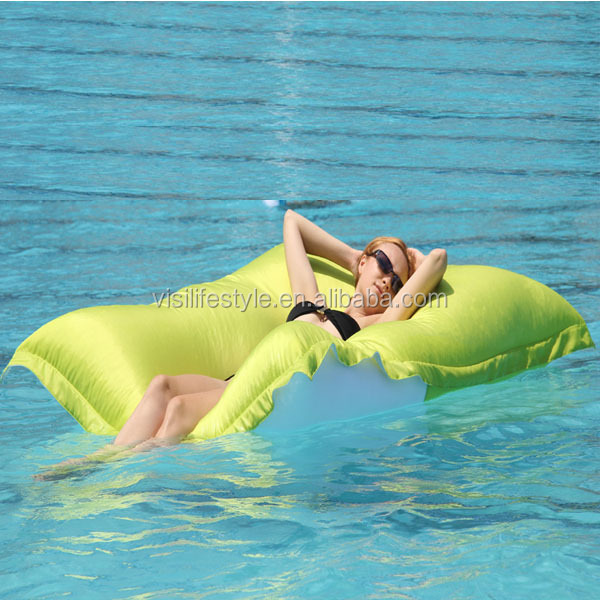 Floating bed furniture outdoor Waterproof polyester pool float bean bag bed, floating bean bags