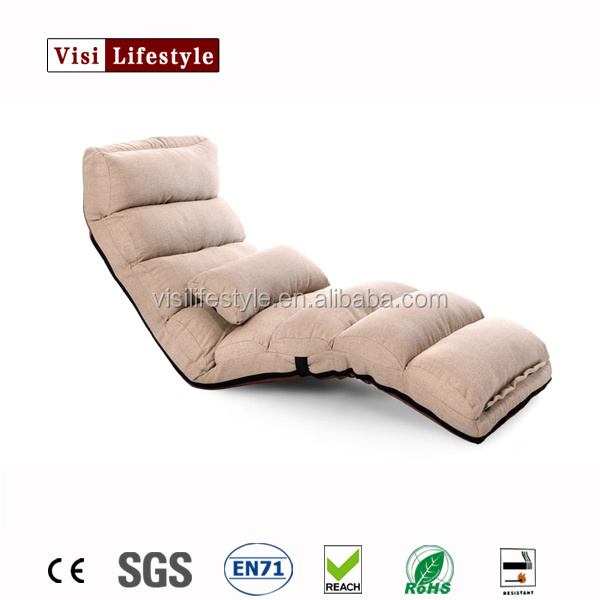 Visi Floor Folding Purple Upholstered Chaise Lounge Living Room Furniture Foldable Legless Nap Sofa Modern Lazy Day Bed Chair