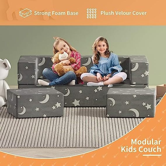 linor Kids Couch Modular Toddler Couch Sofa Glow in The Dark Baby Couch for Kids Baby Boys Girls,