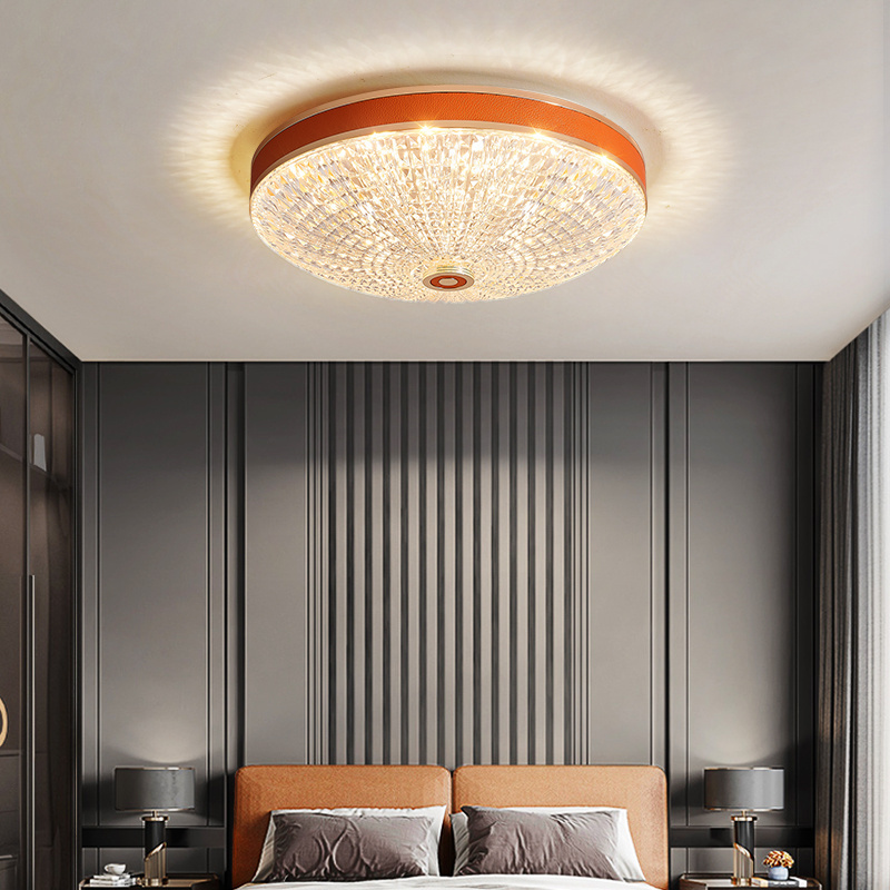 Contemporary Round Indoor Lighting Flush Mount Modern luxury ceiling lamp with remote control for bedroom decoration