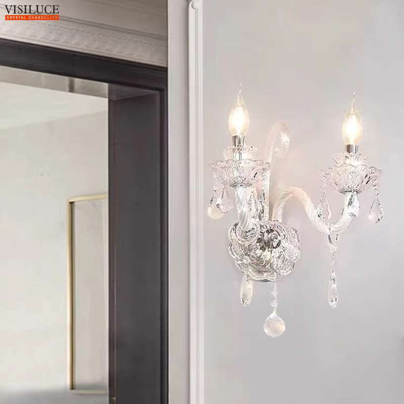 Modern Luxury Crystal wall lamp Hotel Hallway Home living room bedside Corridor Light Wall Lamp Wall-Mounted Lighting