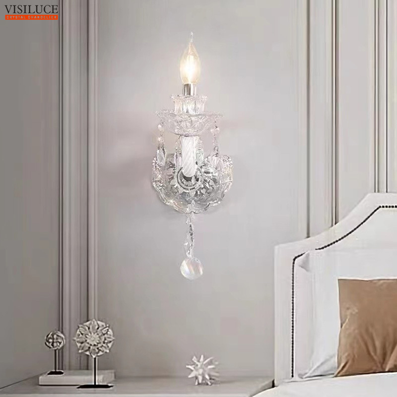 Modern Luxury Crystal wall lamp Hotel Hallway Home living room bedside Corridor Light Wall Lamp Wall-Mounted Lighting