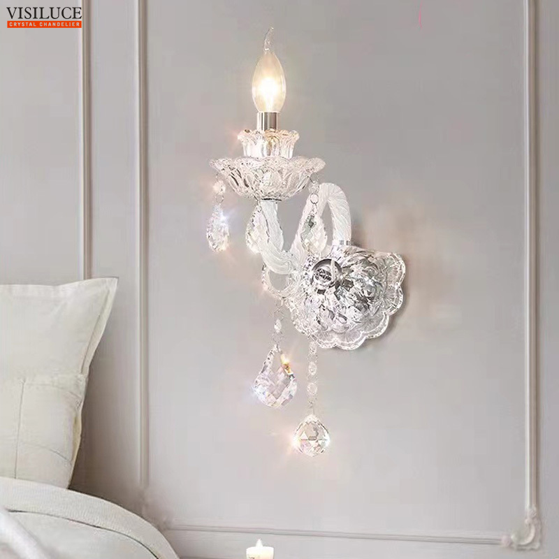 Modern Luxury Crystal wall lamp Hotel Hallway Home living room bedside Corridor Light Wall Lamp Wall-Mounted Lighting