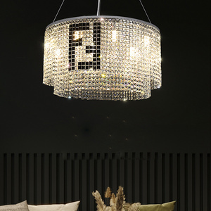 hot sale Customized Contemporary lighting fixture round modern crystal lamp dining living room crystal chandelier