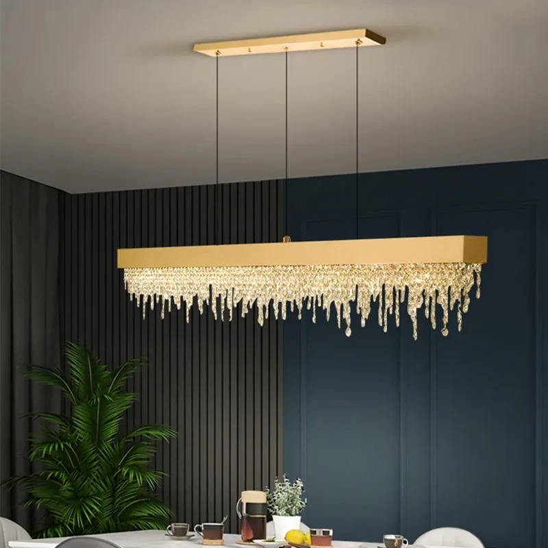 Dining Room Black Chandelier Modern Crystal Lamp Bar Kitchen Island LED Hanging Lamp Home Decoration Interior Lighting Fixture