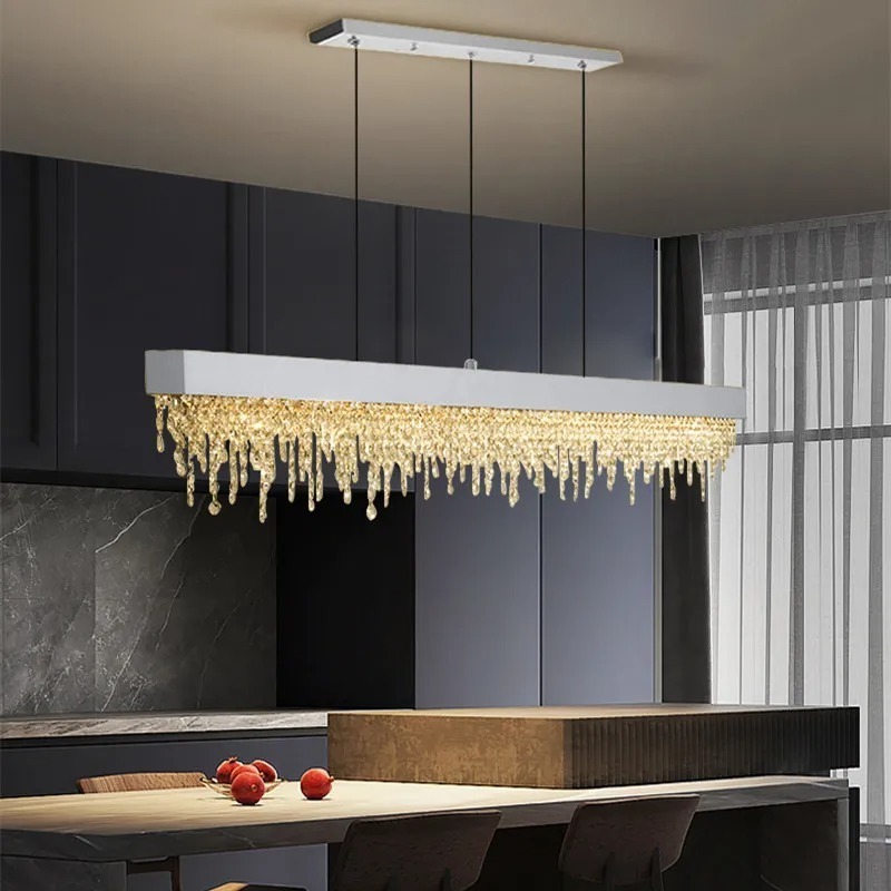 Dining Room Black Chandelier Modern Crystal Lamp Bar Kitchen Island LED Hanging Lamp Home Decoration Interior Lighting Fixture