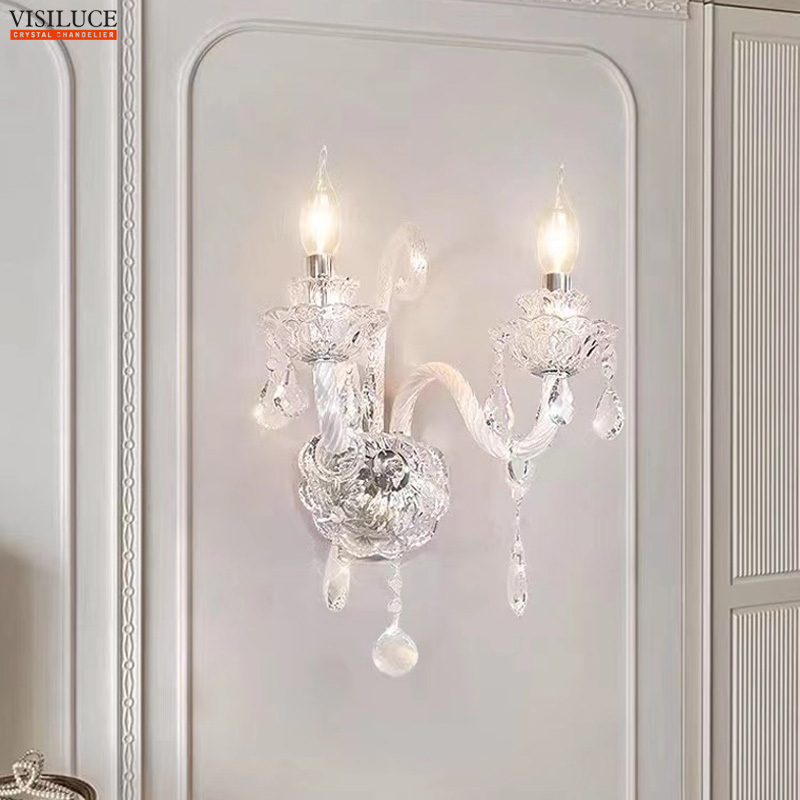 Modern Luxury Crystal wall lamp Hotel Hallway Home living room bedside Corridor Light Wall Lamp Wall-Mounted Lighting