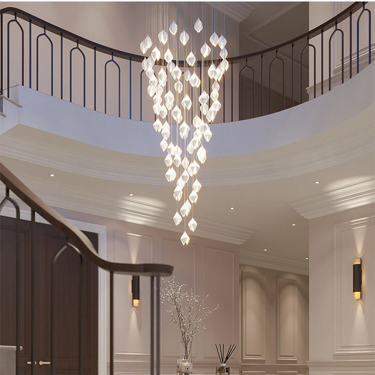 Project European modern ceramic lighting big chandelier Large Staircase Hanging lamp Commercial Hall large Chandelier Light