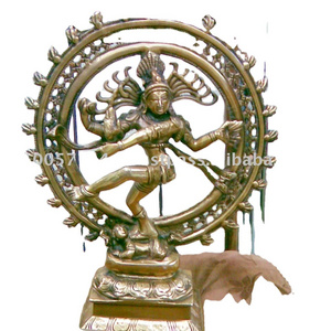 brass Natraj Statue in antique finish to place in home hotel and restaurant for good wishes and blessings