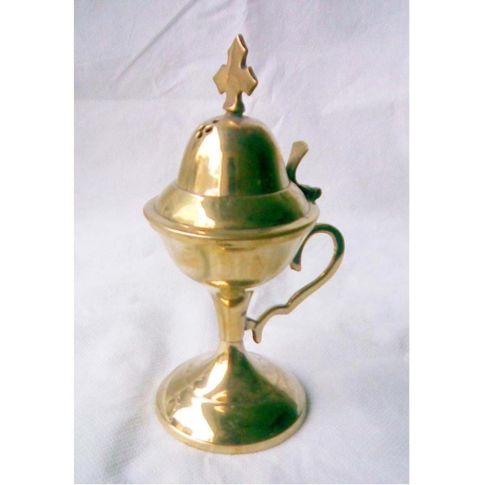 brass hand made embossed incense burner for temple church and religious places and spa